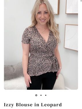 NEW S “Izzy” Animal Print Blouse